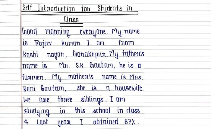 self introduction for students